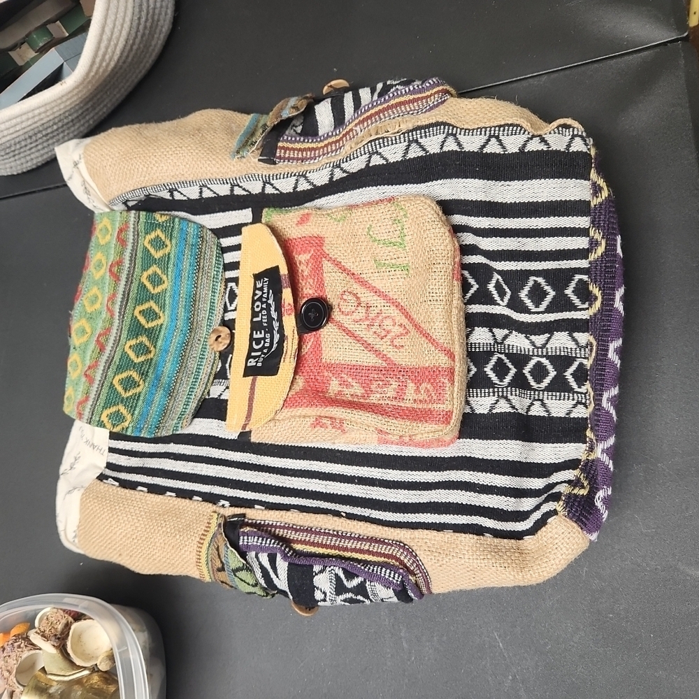 Rice Love Multicolor Patterned Backpack - image 4